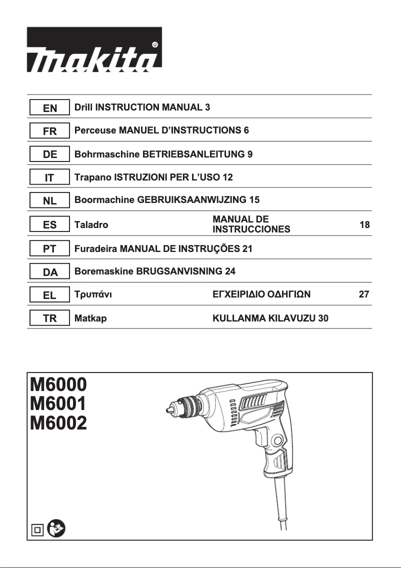 Página 1 del manual Manual de usuario Makita M6002K