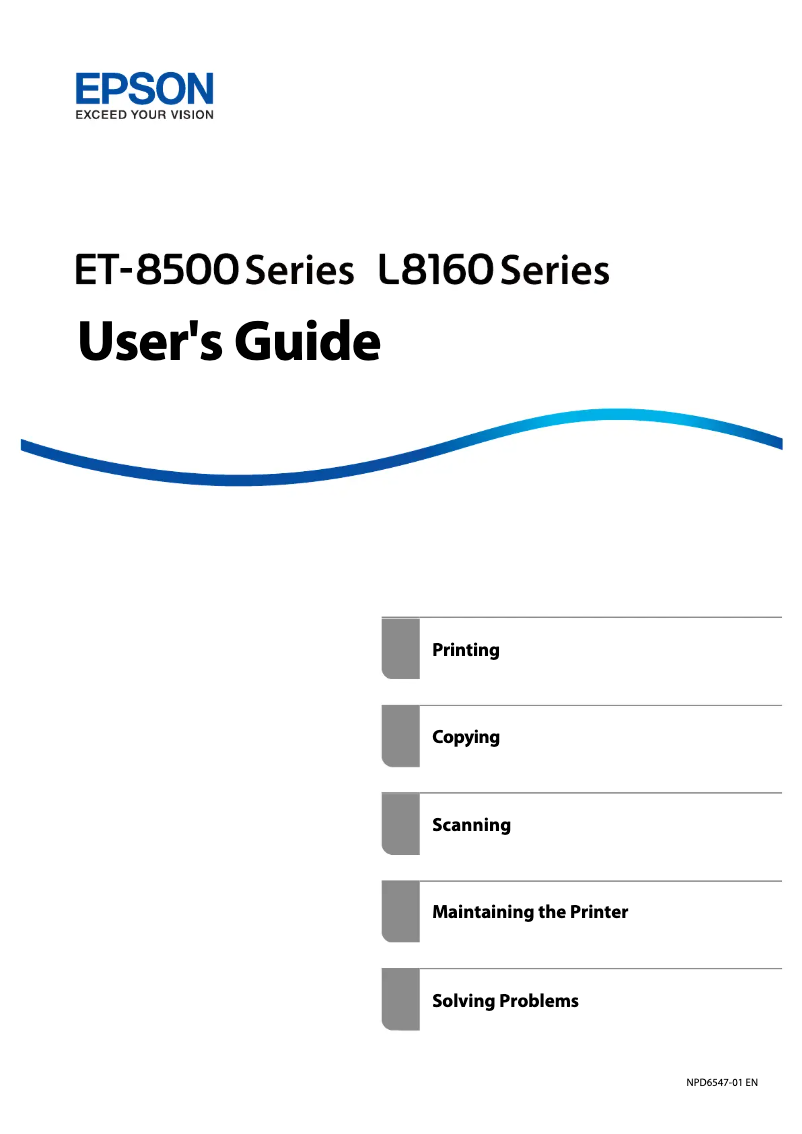 Imagen de la primera página del manual del dispositivo EcoTank Photo ET-8500
