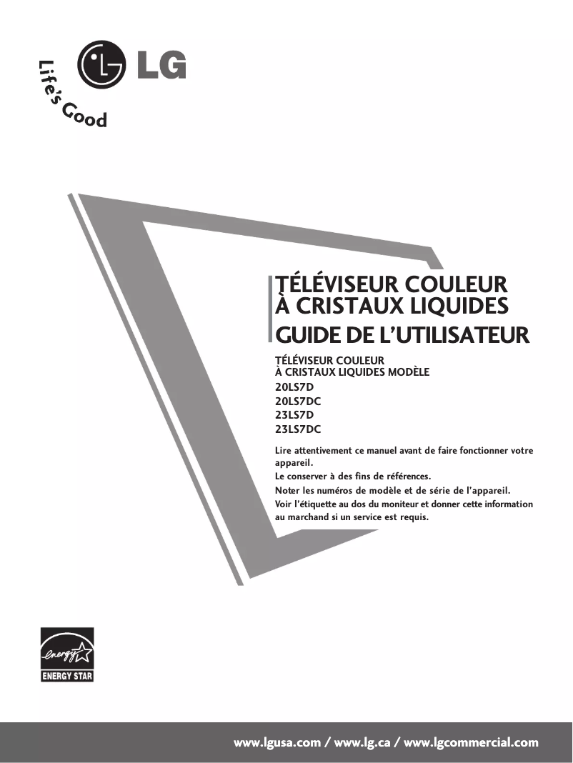 Imagen de la primera página del manual del dispositivo 20LS7D