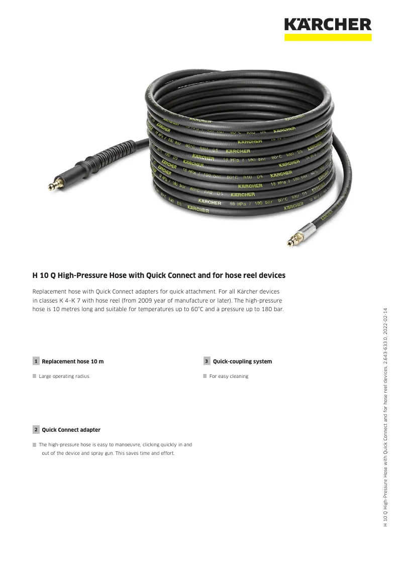 Imagen de la primera página del manual del dispositivo H 10 Q High-Pressure Hose Quick Connect