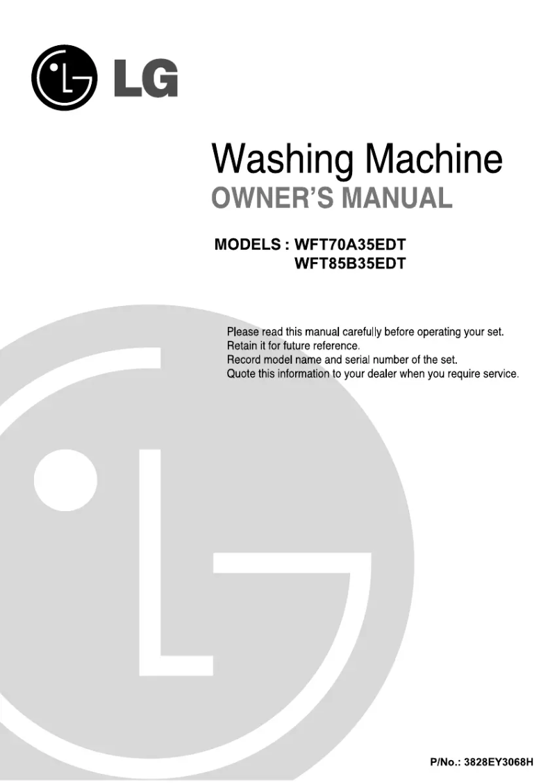 Página 1 del manual Manual de usuario LG WFT85B35EPT