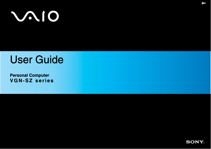 Imagen de la primera página del manual del dispositivo Vaio VGN-SZ2M