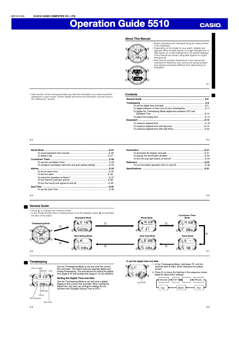 Imagen de la primera página del manual del dispositivo Baby-G BGA-240-1A3ER