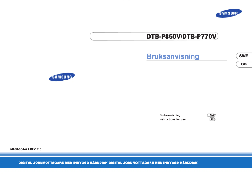 Imagen de la primera página del manual del dispositivo DTB-P770V