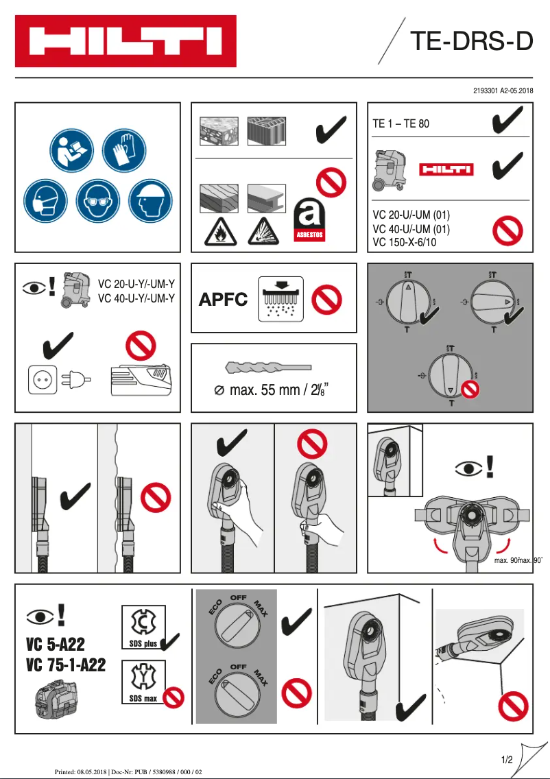 Página 1 del manual Instrucciones / montaje Hilti VC 300-17 X