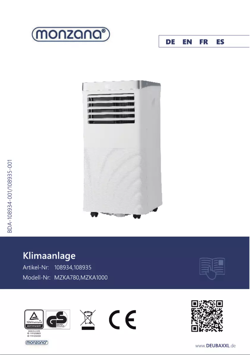 Imagen de la primera página del manual del dispositivo MZKA1000