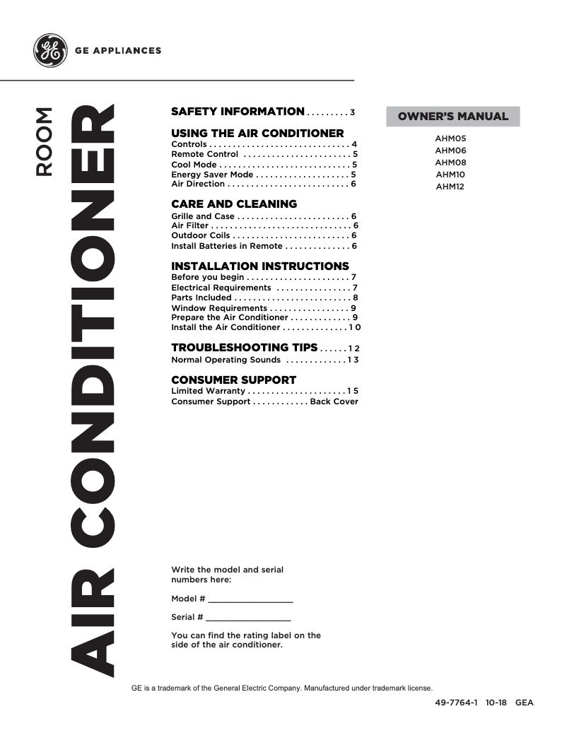 Imagen de la primera página del manual del dispositivo AHM08LW