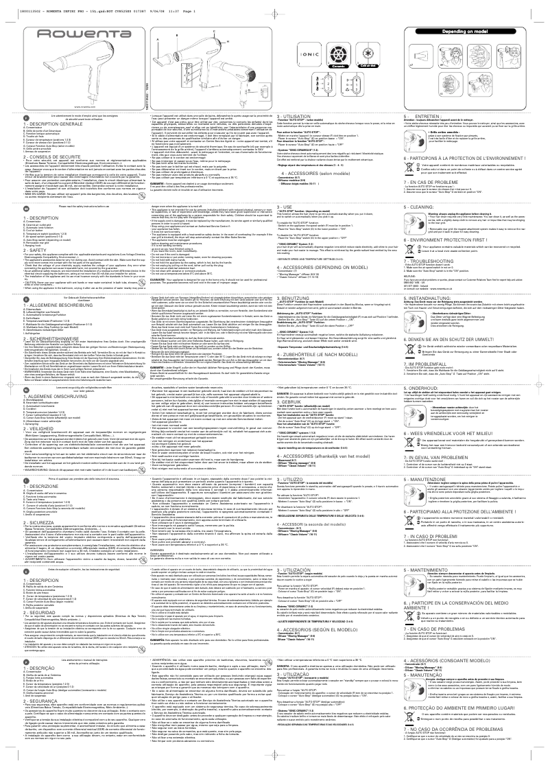 Imagen de la primera página del manual del dispositivo CV8547 Infini Pro