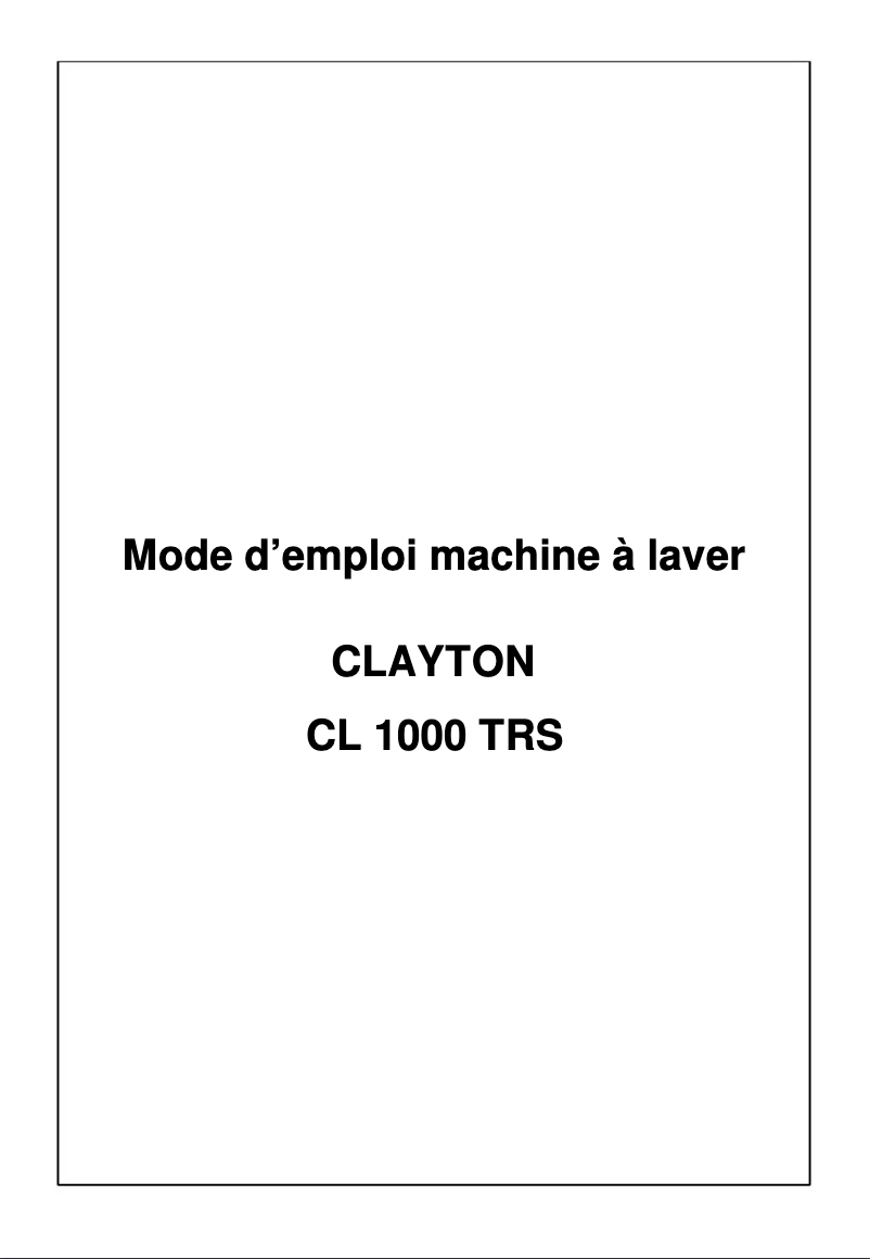 Imagen de la primera página del manual del dispositivo CL1000TRS