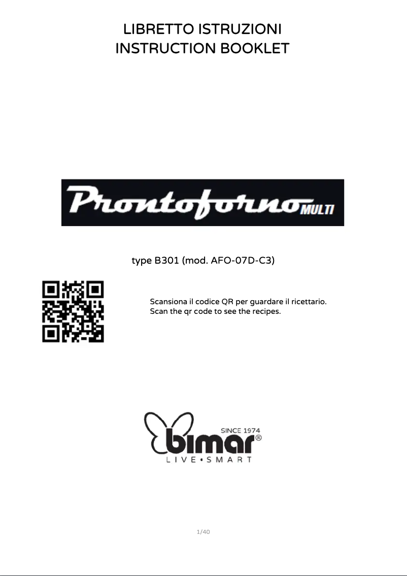 Página 1 del manual Manual de usuario Bimar B301