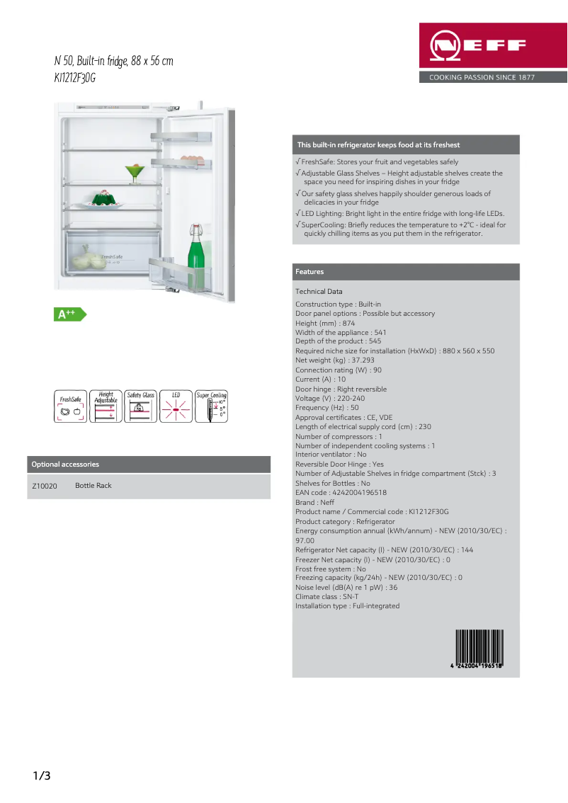 Imagen de la primera página del manual del dispositivo KI1212F30G