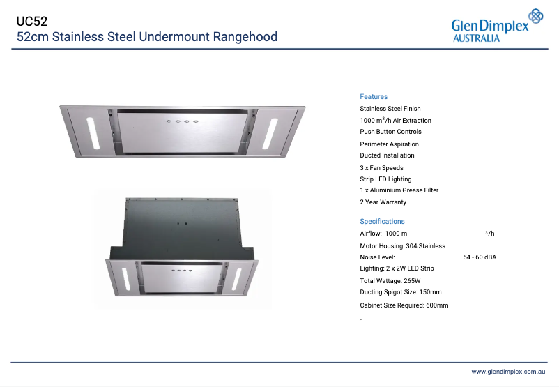 Imagen de la primera página del manual del dispositivo UC52
