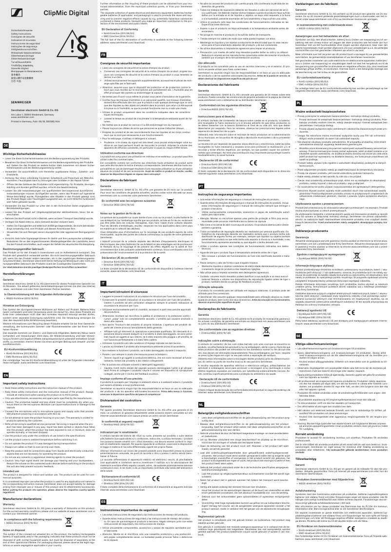 Imagen de la primera página del manual del dispositivo ClipMic Digital