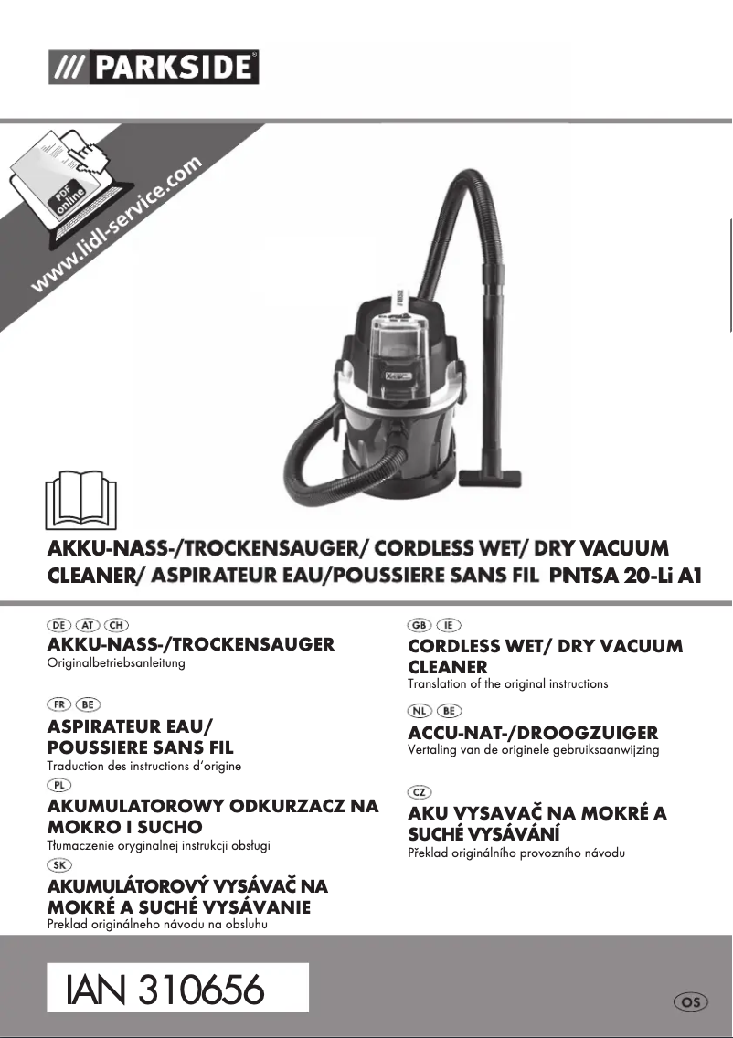 Imagen de la primera página del manual del dispositivo PNTSA 20-Li A1