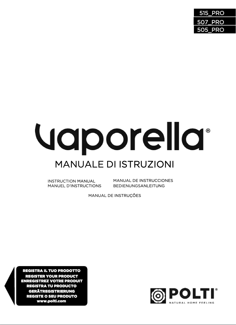 Imagen de la primera página del manual del dispositivo Vaporella Forever 507 PRO