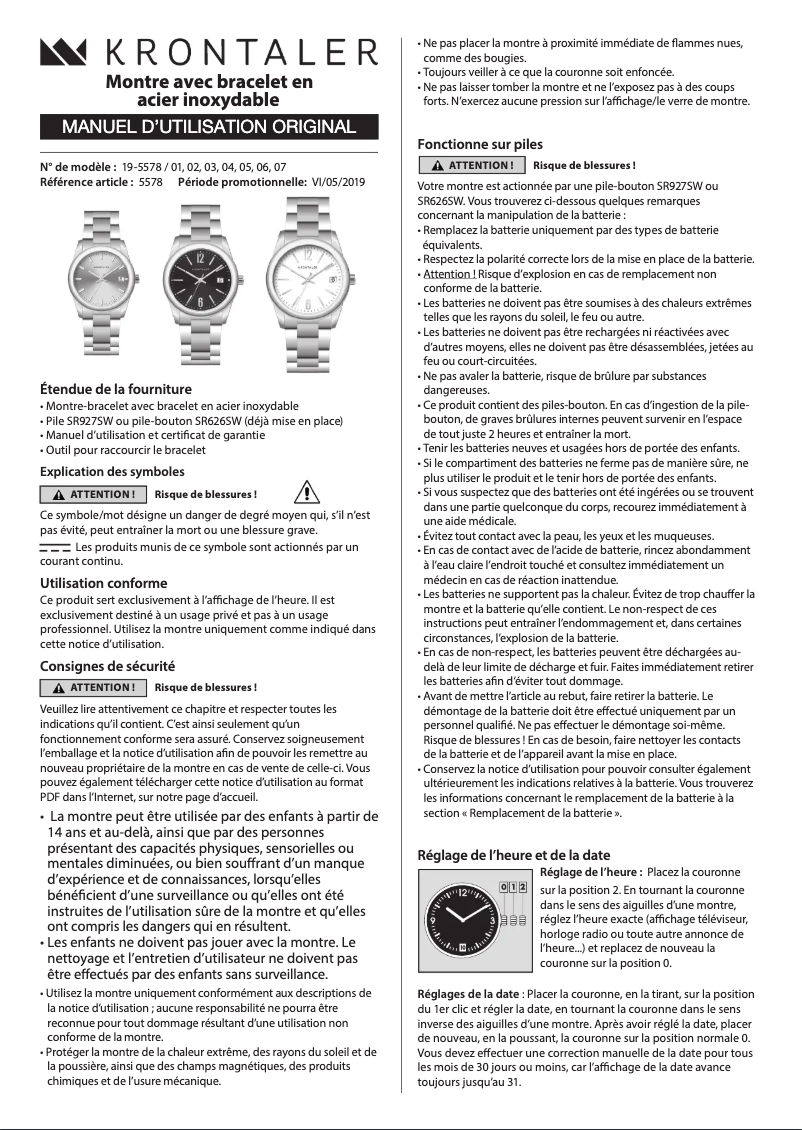 Imagen de la primera página del manual del dispositivo 5578