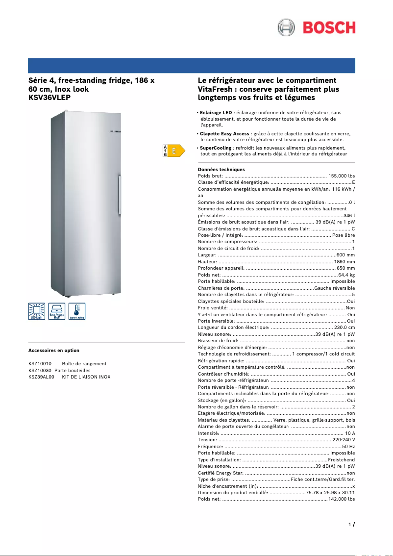 Imagen de la primera página del manual del dispositivo KSV36VLEP