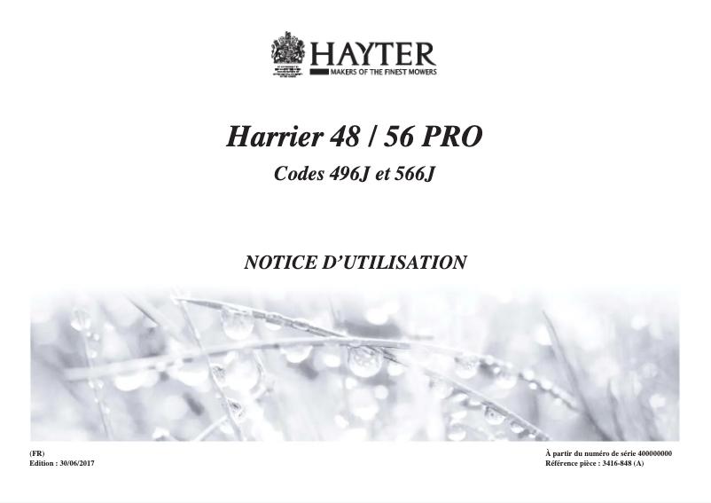 Imagen de la primera página del manual del dispositivo Harrier 48