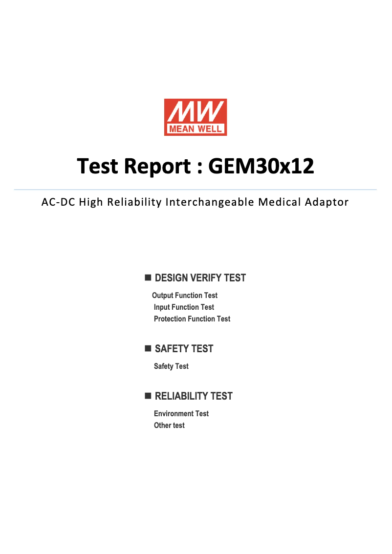 Página 1 del manual Ficha técnica Mean Well GEM30I12-P1J