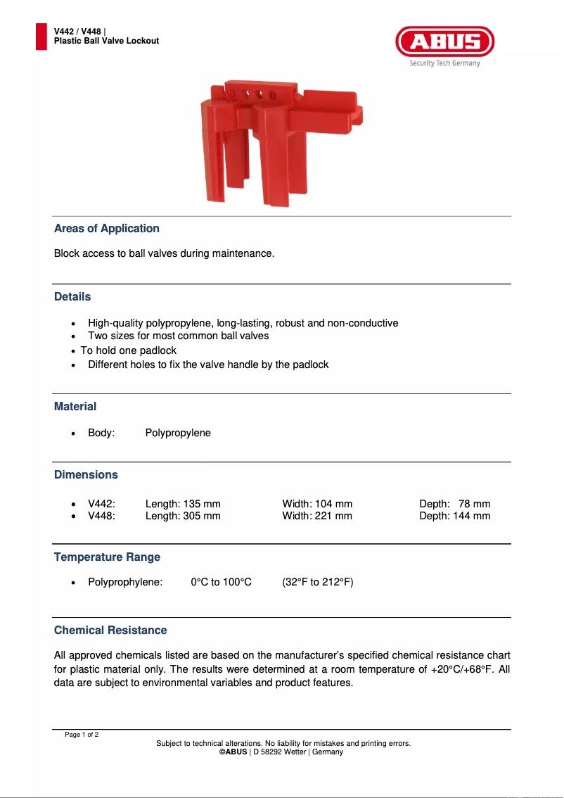 Imagen de la primera página del manual del dispositivo V442