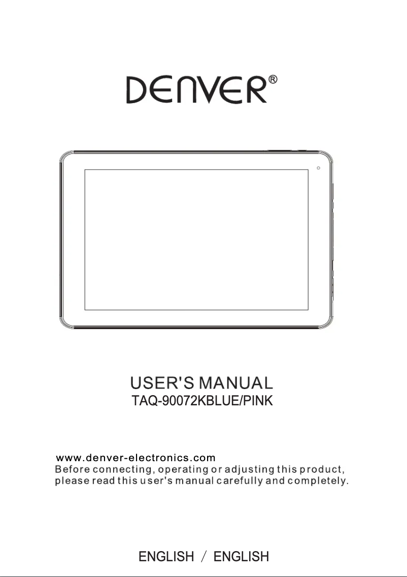 Página nº 1 - Manual de usuario Denver TAQ-90072K