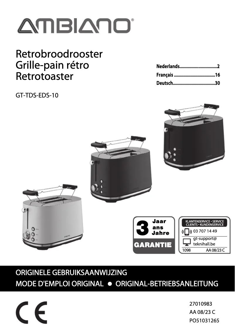 Imagen de la primera página del manual del dispositivo GT-TDS-EDS-10