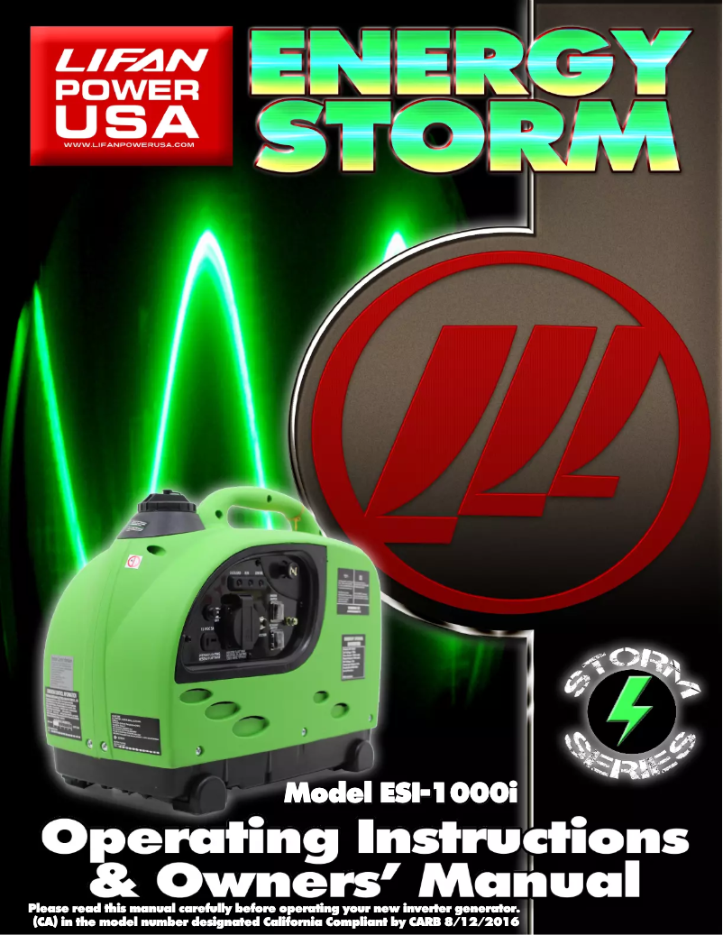 Página nº 1 - Manual de usuario Lifan Energy Storm 1000i
