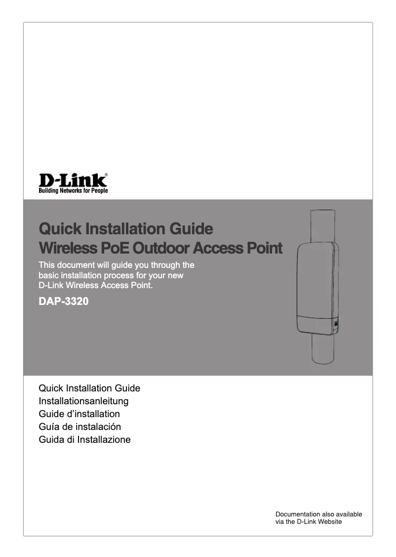 Página 1 del manual Guía de instalación D-Link DAP-3320