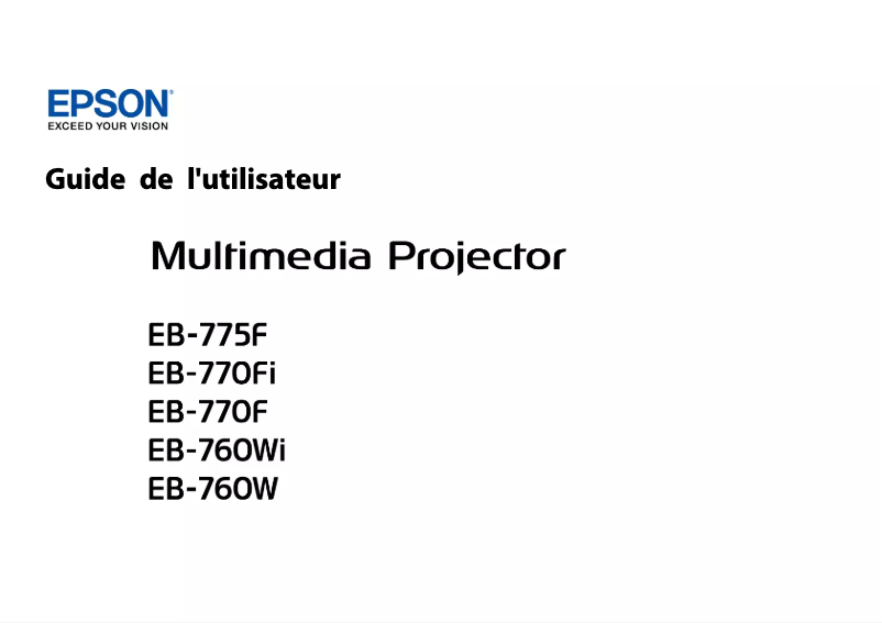Página 1 del manual Manual de usuario Epson PowerLite EB-760W