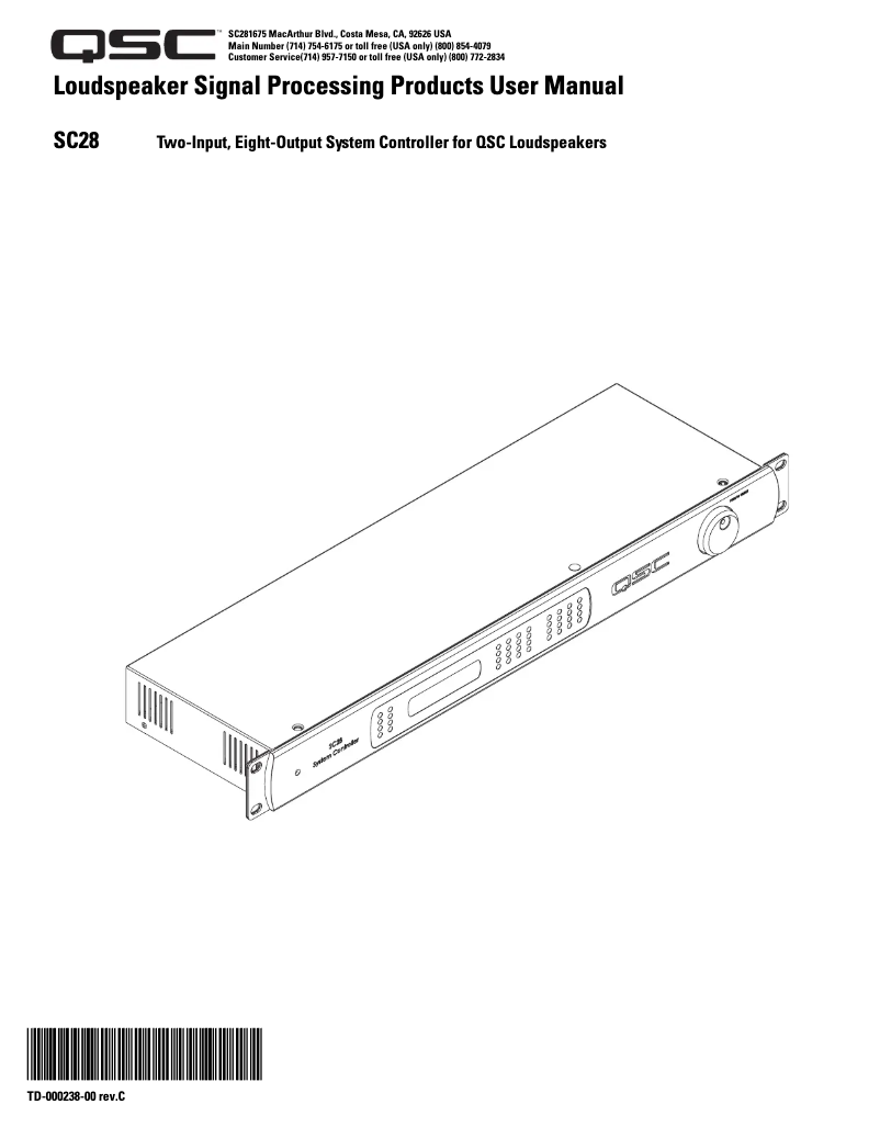 Página 1 del manual Manual de usuario QSC SC28