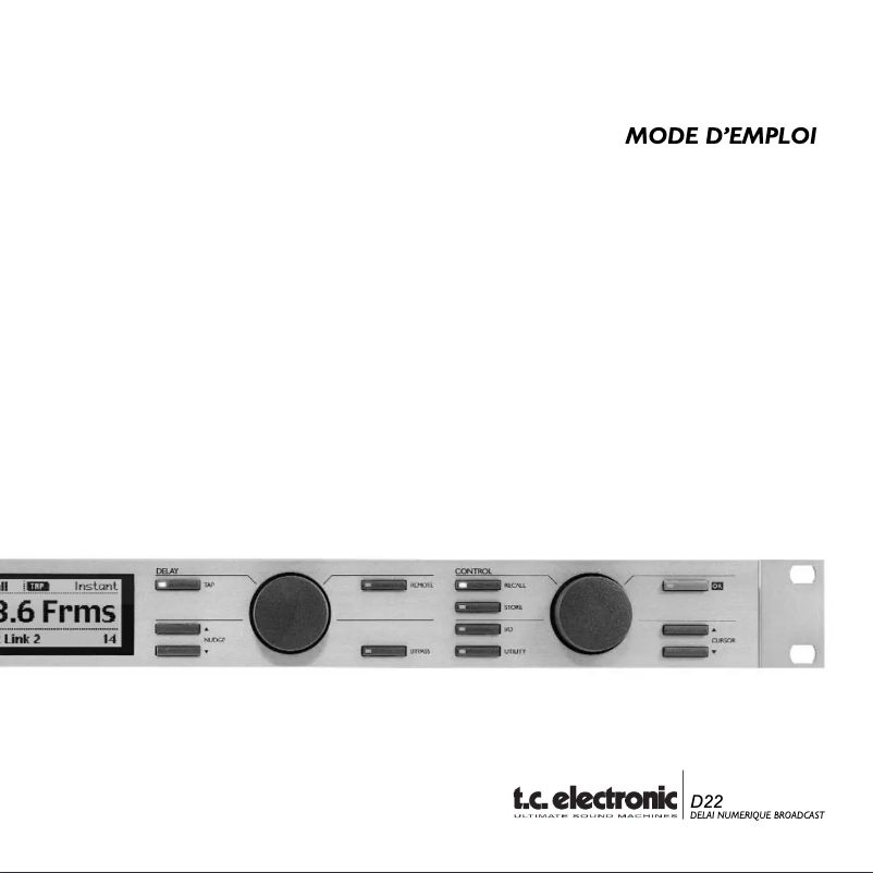 Página 1 del manual Manual de usuario TC Electronic D22