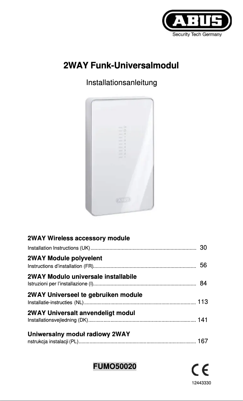 Imagen de la primera página del manual del dispositivo FUMO50020