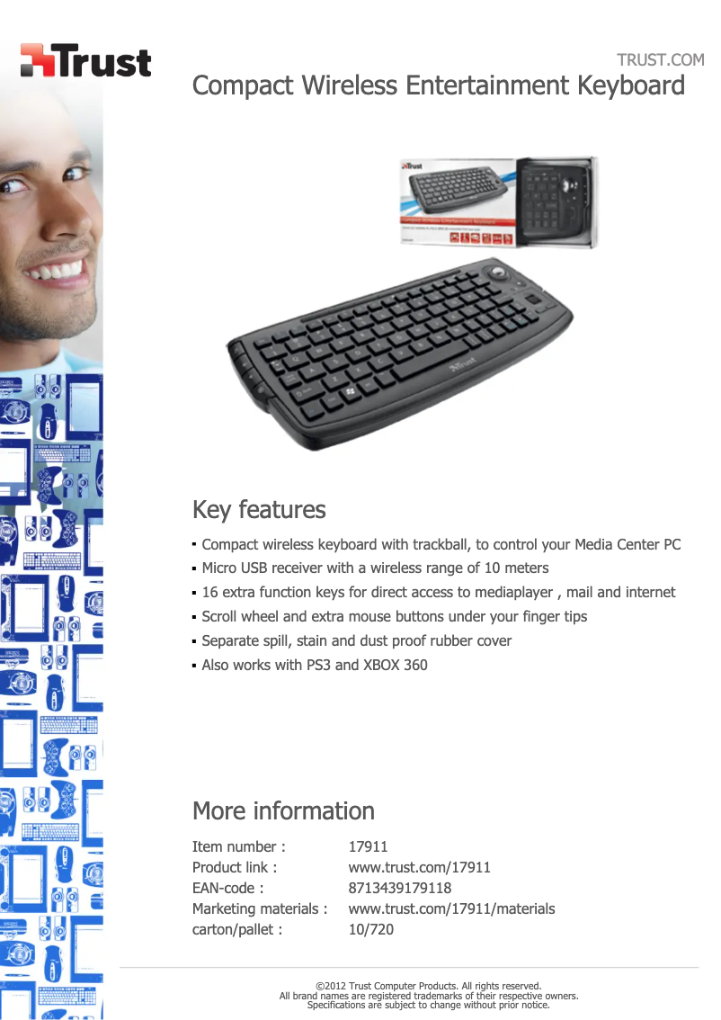 Imagen de la primera página del manual del dispositivo Compact Wireless Entertainment Keyboard