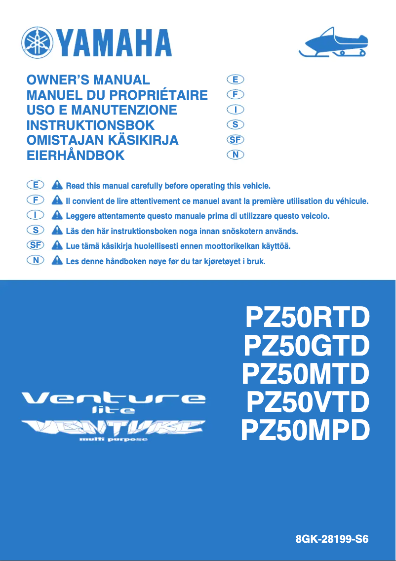 Imagen de la primera página del manual del dispositivo Venture Light (2013)