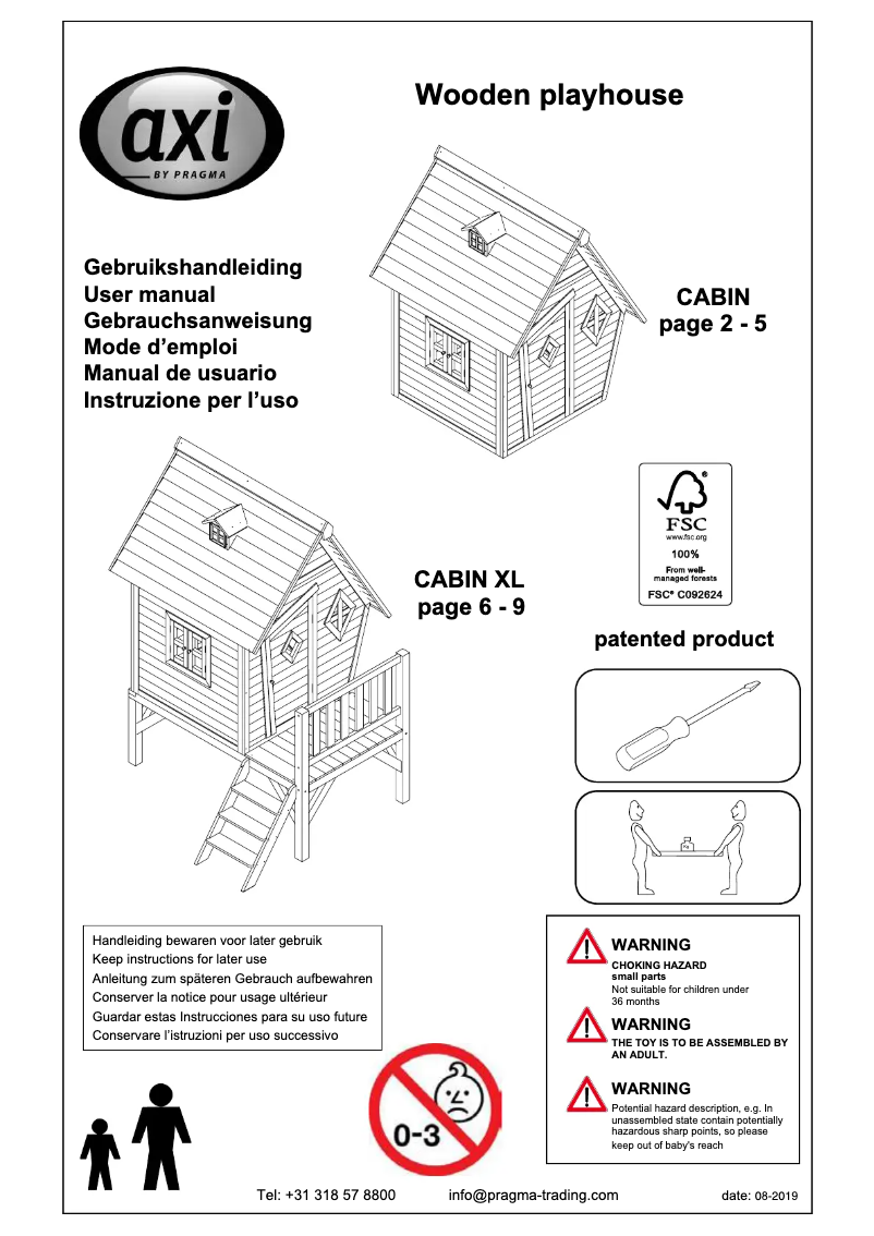 Imagen de la primera página del manual del dispositivo Cabin XL