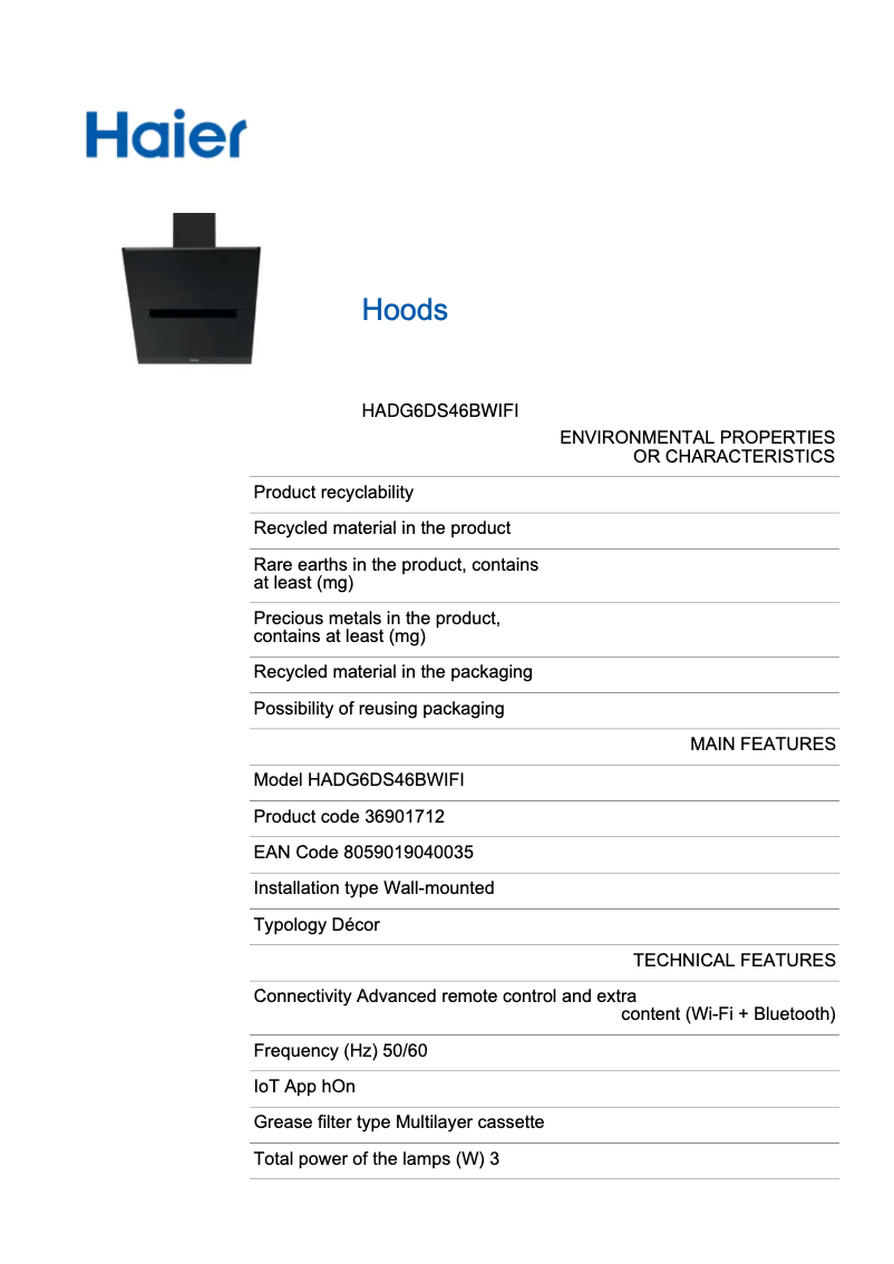 Imagen de la primera página del manual del dispositivo I-Link HADG6DS46BWIFI