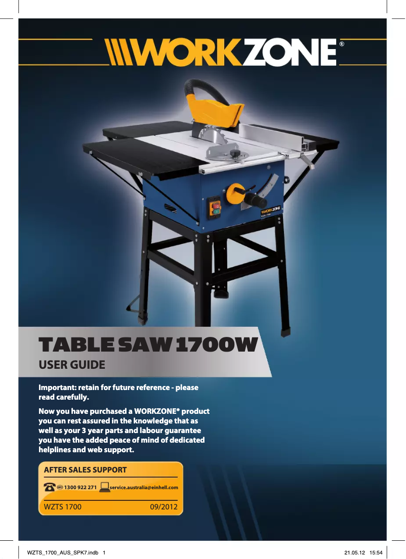 Página 1 del manual Manual de usuario Workzone WZTS 1700