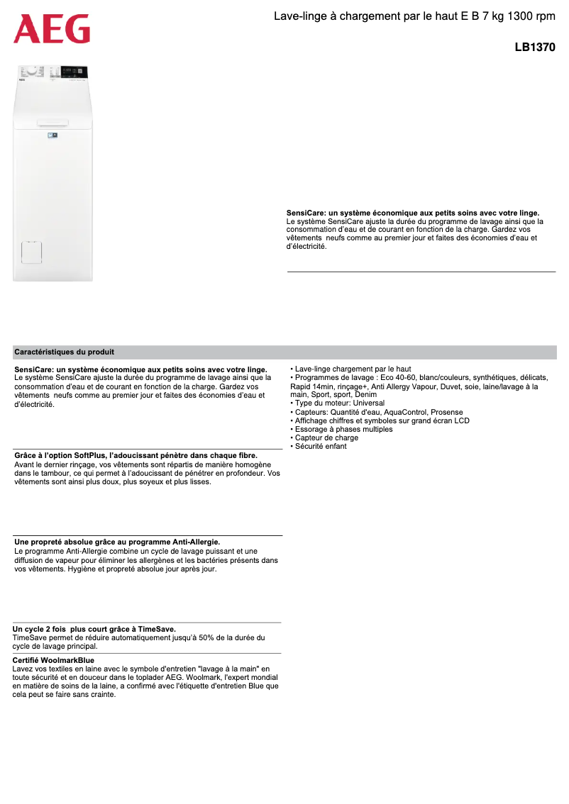Imagen de la primera página del manual del dispositivo LB1370