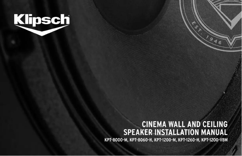 Página 1 del manual Manual de usuario Klipsch KPT-1200-VBM