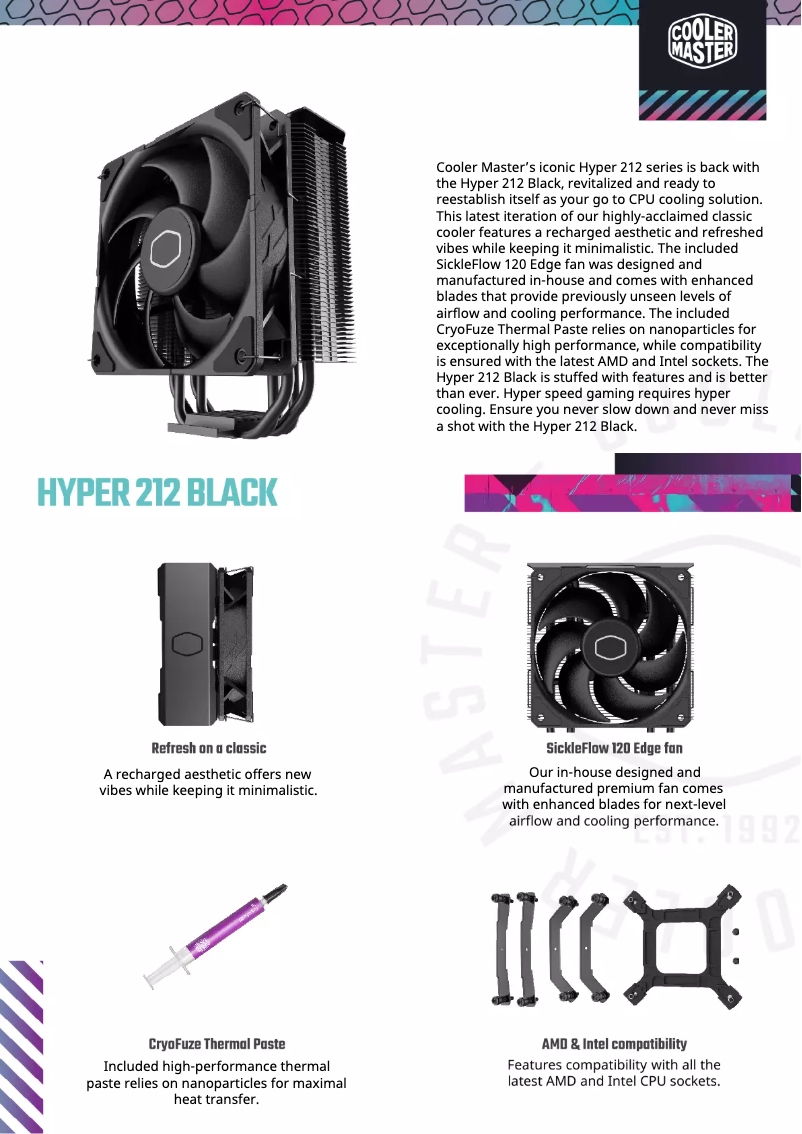 Página 1 del manual Ficha técnica Cooler Master Hyper 212 Black