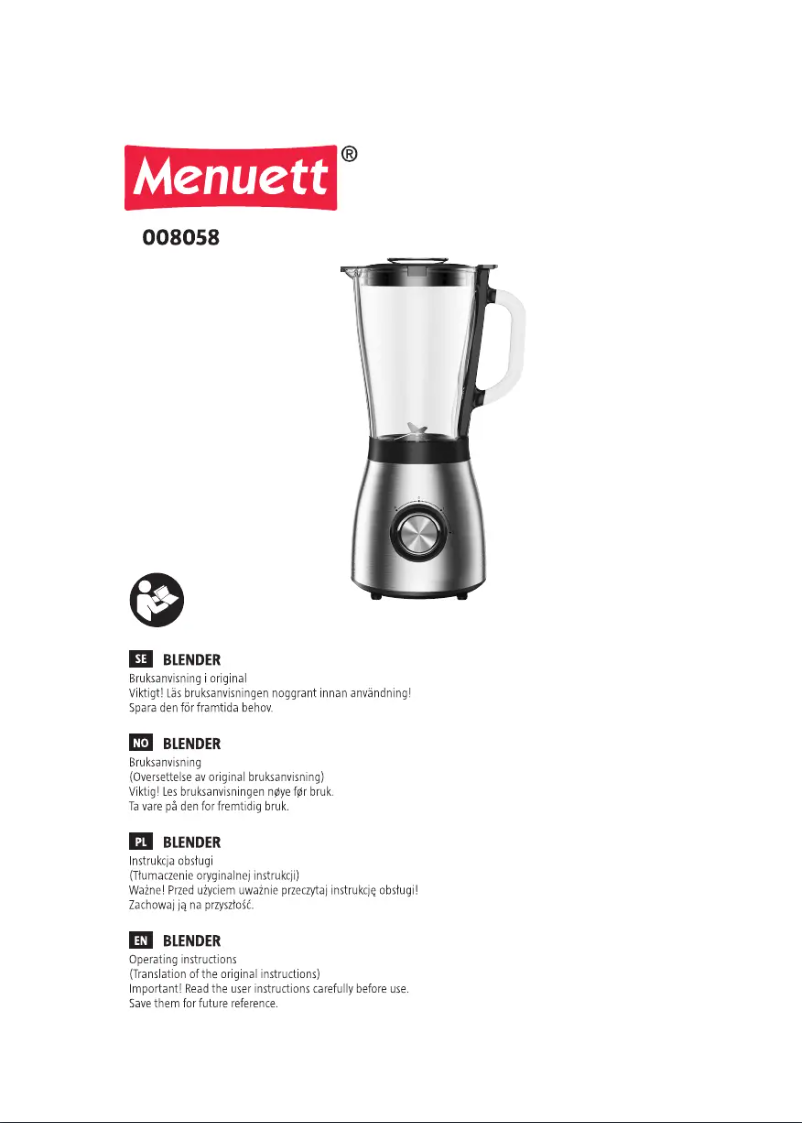 Página 1 del manual Manual de usuario Menuett 008058