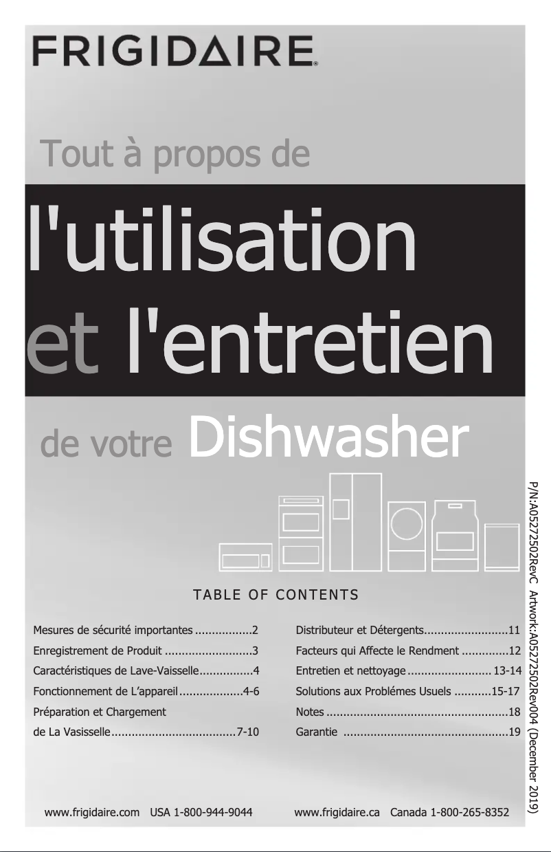 Página 1 del manual Manual de usuario Frigidaire FGCD2444SW