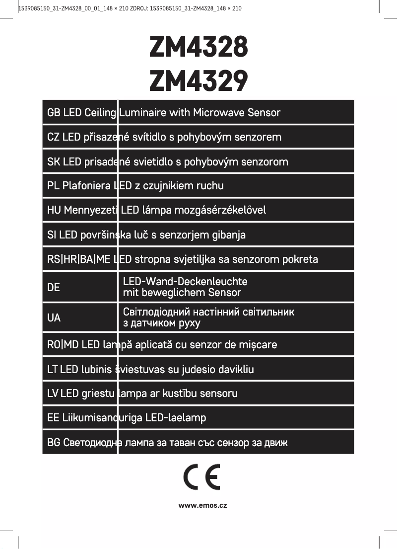 Imagen de la primera página del manual del dispositivo ZM4328