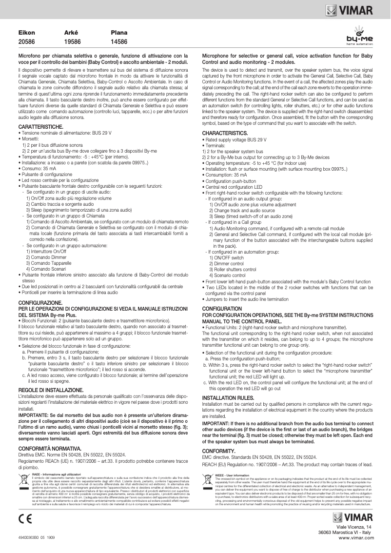 Página 1 del manual Manual de usuario Vimar 20586.N