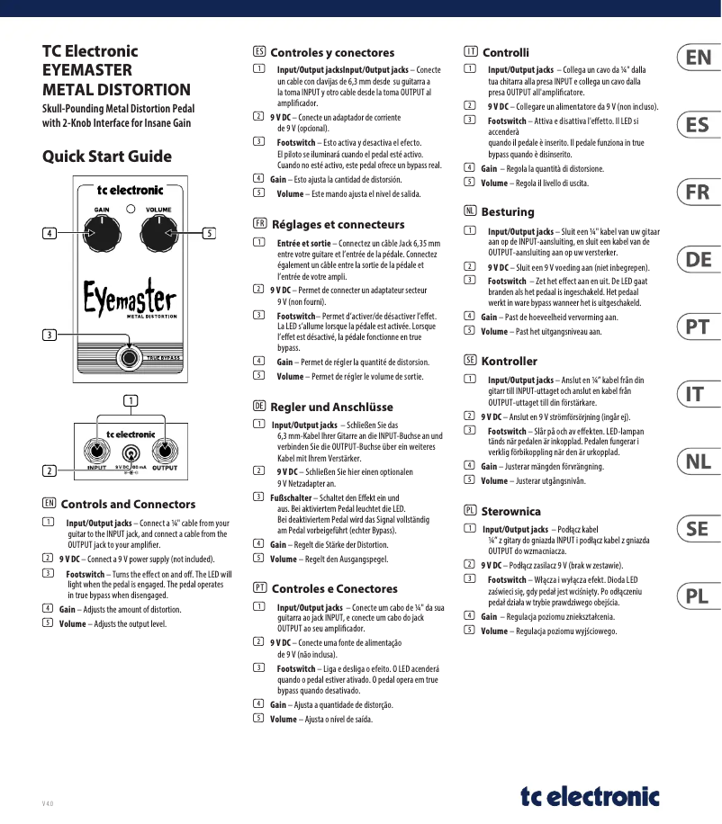 Página 1 del manual Manual de usuario TC Electronic Eyemaster Metal Distortion