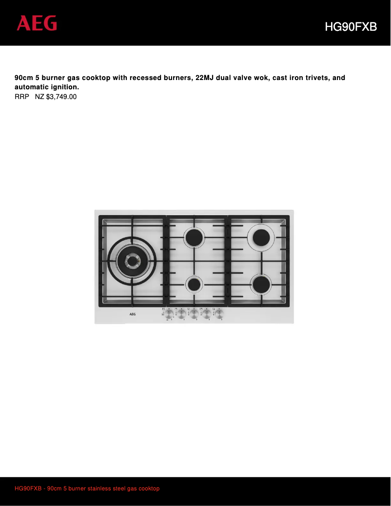 Imagen de la primera página del manual del dispositivo HG90FXB
