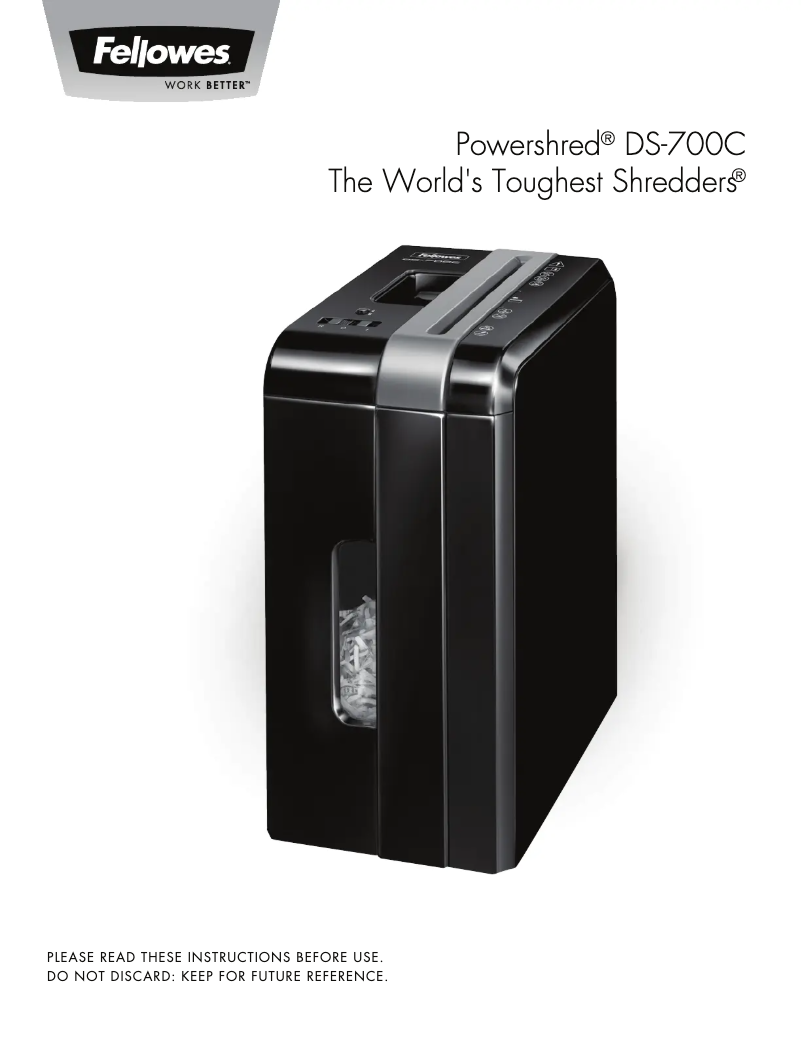 Página 1 del manual Manual de usuario Fellowes Powershred DS-700C