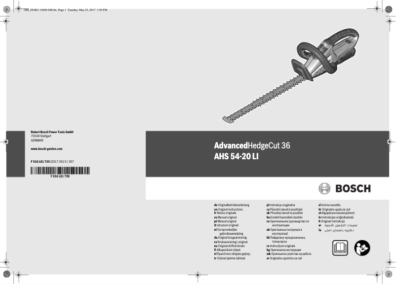 Página 1 del manual Manual de usuario Bosch AHS 54-20 Li