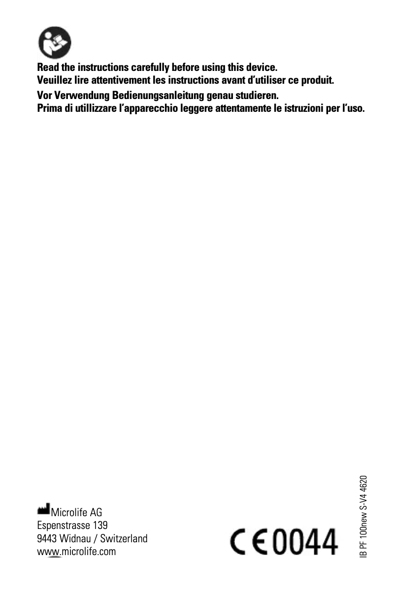 Página 1 del manual Manual de usuario Microlife PF 100