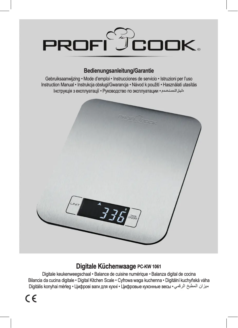 Imagen de la primera página del manual del dispositivo PC-KW 1061